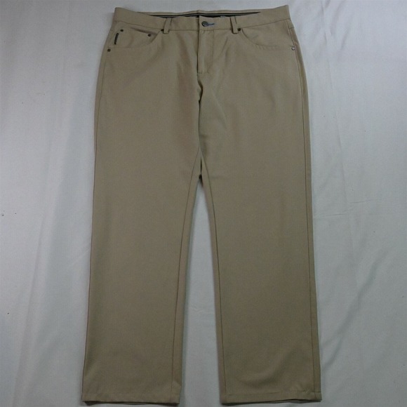 Carnoustie Tech by Aristo Eighteen 38 x 3 Khaki 5 Pocket Straight‎ Golf Pants - Picture 1 of 3
